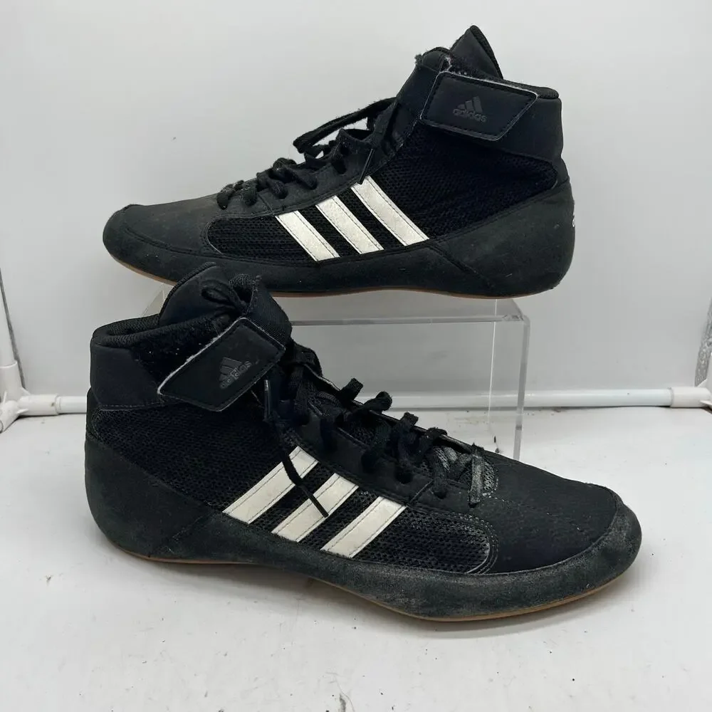 Adidas HVC 2 Wrestling Shoes Mens Size 10 Black Mat Grappling Sneakers AQ3325